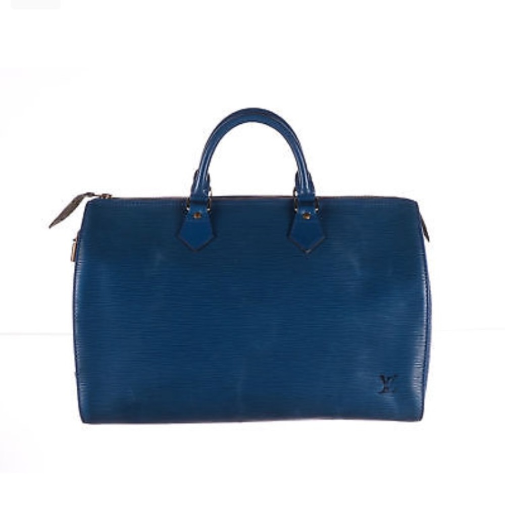 LOUIS VUITTON Toledo Blue Epi Leather Speedy 35